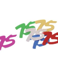 Konfetti Zahl 75 – 10 g, ca. 15 mm, bunt