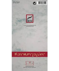 Briefumschlag Marmorpapier – DIN lang, gefüttert, 90 g/qm, 20 Stück, grau