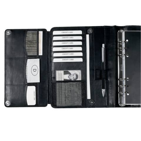 Manager-Planer A5, Nappaleder, schwarz, mit Magnetverschluss