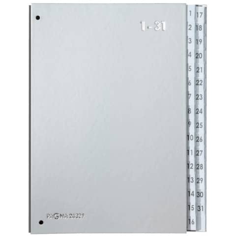 Pultordner Color-Einband – Tabe 1 – 31, 32 Fächer, silber