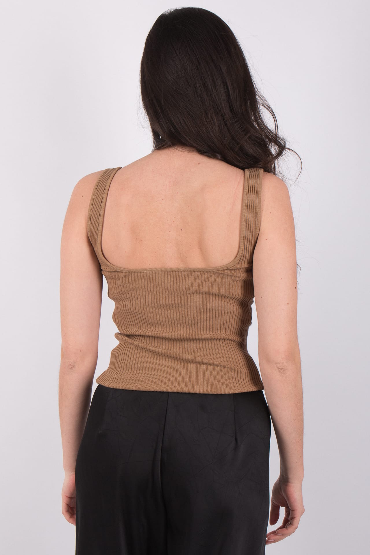 VINCE Ribbed Square NK Tank tobacco V944783667 – Bild 2