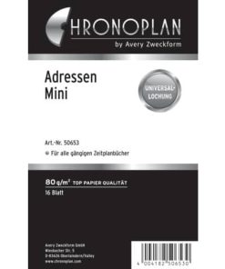 Ersatzadressblätter – Mini, 16 Blatt