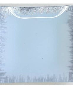 Glasteller – 15 x 15 cm, weiß-silber, eckig