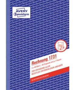 1731 Rechnung, DIN A5, selbstdurchschreibend, 3 x 40 Blatt, weiß, gelb, rosa