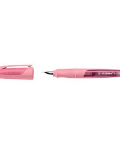 Schulfüller EASYbuddy® – Linkshänder Feder L, rosiges rouge, inkl. Standardpatrone