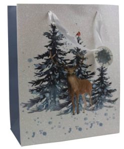 Weihnachts-Geschenktragetasche Hirsch – 26 x 32 x 12 cm