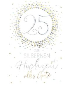 Silberhochzeitskarte geprägt – inkl. Umschlag