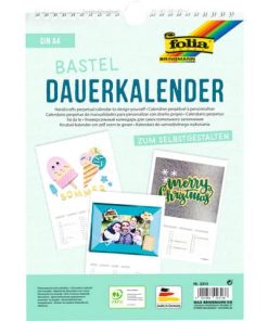 Bastelkalender – A4, blanco, weiß, 13 Blatt + 1 zusätzliches Deckblatt