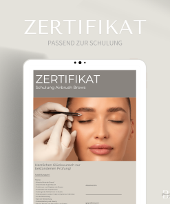 Zertifikat für die Airbrush Brows Schulung
