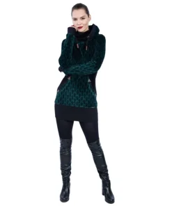 Pullover „Tunika Steffi“ Black Feather, Bio GOTS Samt