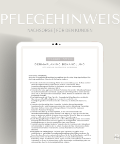 Pflegehinweis für die Dermaplaning Behandlung