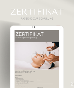 Zertifikat für die Dermaplaning Behandlung