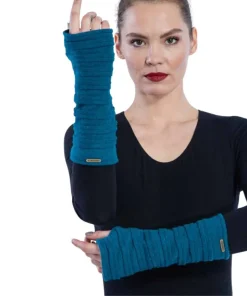 Merinostulpen „Unisex“ Petrol mit Daumenloch