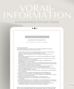 Vorabinformationen für die Maderotherapie Behandlung