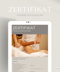 Zertifikat für die Maderotherapie Schulung