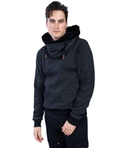 Pullover „Paul“ Charcoal-Black, Bio GOTS Interlock Jacquard