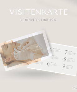 Visitenkarten-Pflegehinweis für Vampir Lifting (PRP-Therapie)