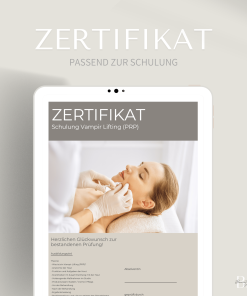 Zertifikat für die Vampir Lifting (PRP) Schulung
